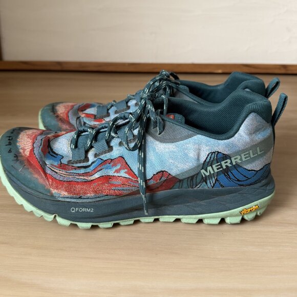 Women's MERRELL Antora x Trail Sisters Blue Green Running Shoes J066424 Size 9 - Picture 3 of 6
